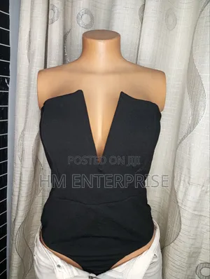 Black Strapless Bodysuit