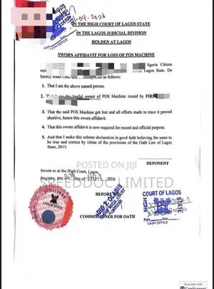 Court Sworn Affidavit of All Kinds