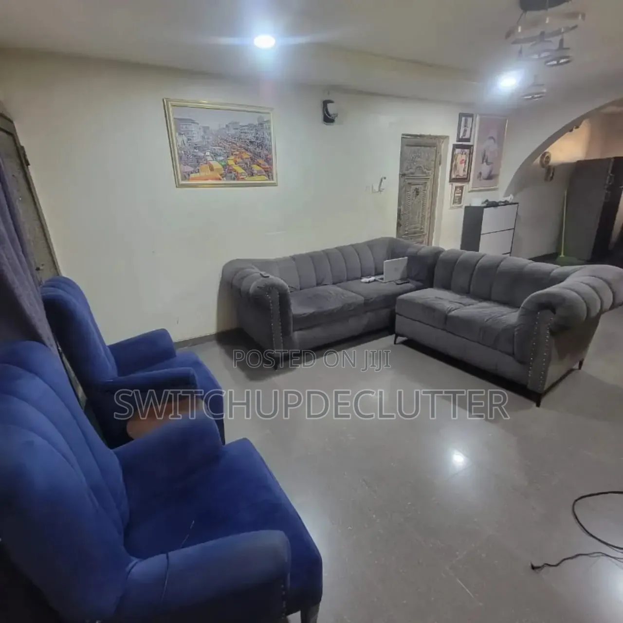 L-Shaped Sofa + 2 Single Seaters