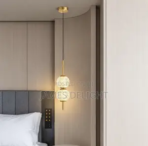 Luxury Modern 2-Globe Gold Bedside Pendant Light
