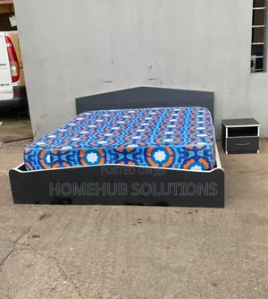 6 by 6 Bedframe,side Drawer and 14inches New Mattress