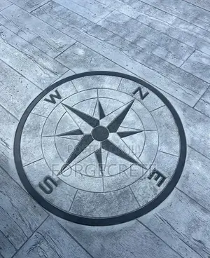 Compass Mart , Grey and Black Concrete Stamp