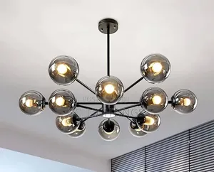 Nordic Chandelier Glass Globe Light for Living Room