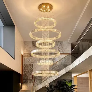 Modern Circular Crystal Chandelier LED Duplex Lighting Decoration
