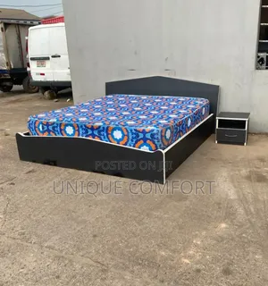 6 by 6 Bedframe With Side Drawer and Brand New 14 Inches Mattress
