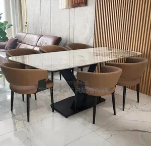 Luxury 6 Seater Dinning Table Table Is Real Marble.