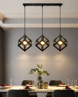 Modern 3-Light Geometric Cube Pendant Chandelier