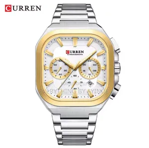 Curren Wrist Watch Analog and Digital Sliver and Gold With White Face