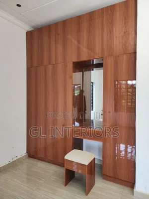 High Gloss HDF Wardrobe With Built-in Dressing Mirror