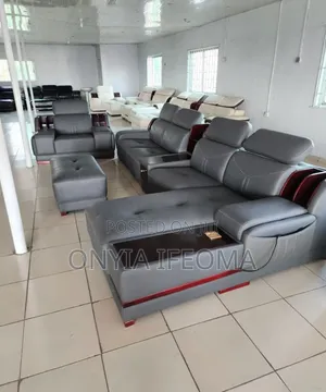 Imported Sectional L Shape With Single Sitter and Puff Center Table