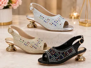 Glitter Open Toe Party Sandals for Girls With Rhinestone Details