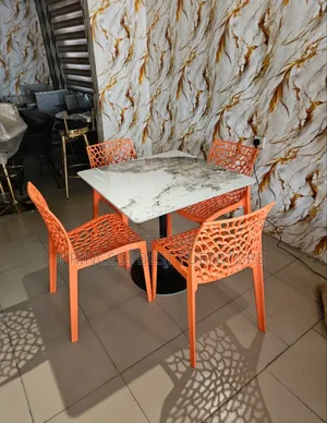Orange and Yellow Chair and Table Set for Restaurant