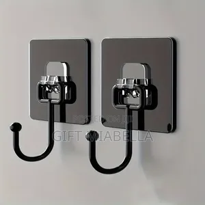 12 Pics of Wall Adhesive Waterproof Transparent Hook for Kitchen