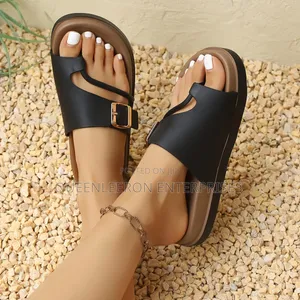 Ladies Luxe Buckle Comfort Slide