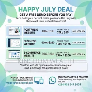Website Development and Design July Promo