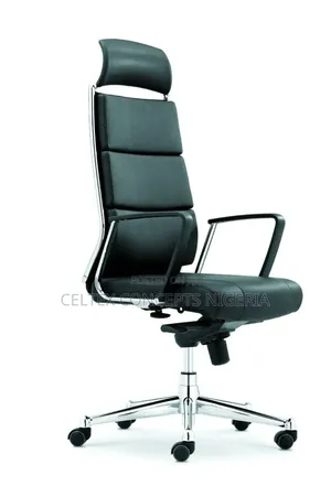 Modern Black Leather Executive Office Chair