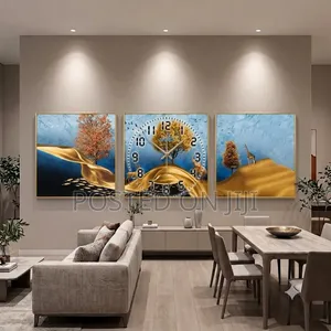 3 Piece Panoramic Design Wall Clock