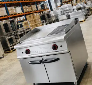 Gas Griddle (2/3 Flat 1/3 Grooved) With Cabinet