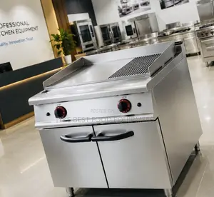 Gas Griddle (2/3 Flat 1/3 Grooved) With Cabinet