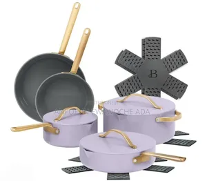 12-Piece Beautiful Non-Stick Ceramic Cookware Set With Strainer Lids