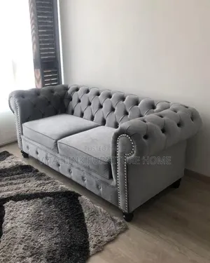 Premium Grey Velvet Loveseat Couch