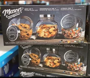 Mason Craft More 3-Piece Tilted Glass Canister Set With Lids 2.85L
