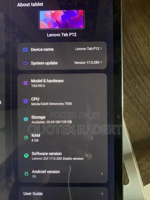 Lenovo Tab P12 128 GB Silver