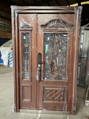 4ft Royal Walnut Glass Steel Door