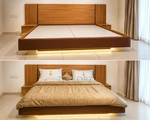 Floating Platform Bed With Led Under Lights