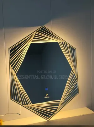 Modern Geometric Hexagonal LED Smart Wall Mirror