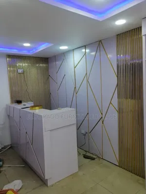 Quality Reception Table With Wall Background Design