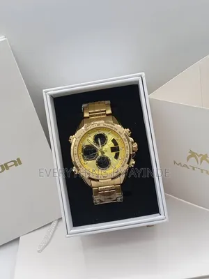 Matturi Wrist Watch Analog and Digital Rose Gold With Gold Face