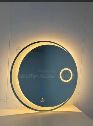 Crescent Moon Circular LED Smart Wall Mirror With Magnifying Zone