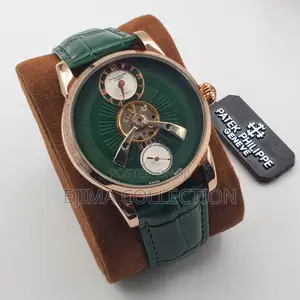 Patek Philippe Male Watch Leather Strap Automatic System