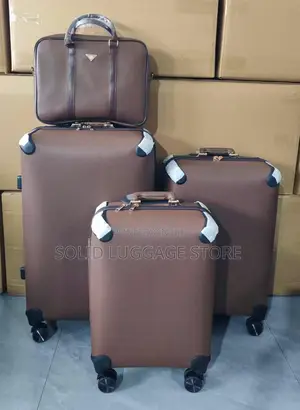 Set of 4 Leather Traveling Luggage Box