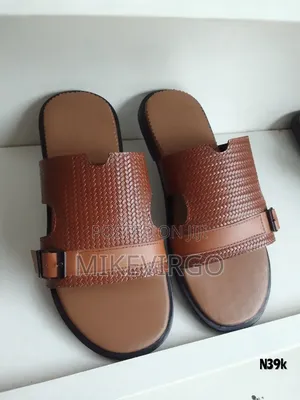 Men's Basket Leather Slippers.