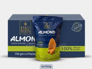 Krazy Nuts Whole Natural Almonds 6x750g