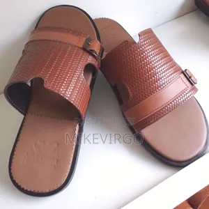 Men's Basket Leather Slippers.