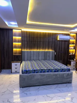 Quality Set of Bed Frames With Wall Design