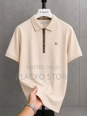 High Quality Burberry Zip Up Polo T-Shirts