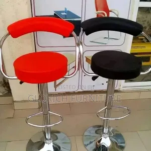Adjustable Bar Stool – Padded Seat Back, Chrome Base, 2 Colours