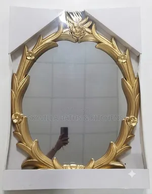 Royal Baroque Gold Oval Wall Mirror – Flower Vanity Mirror