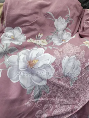 Premium Dusty Pink Floral Bedspread Material Soft,Elegant Luxurious