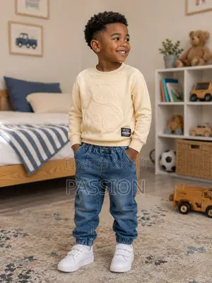 Cute Boys Teddy Bear Sweatshirt With Denim Jeans