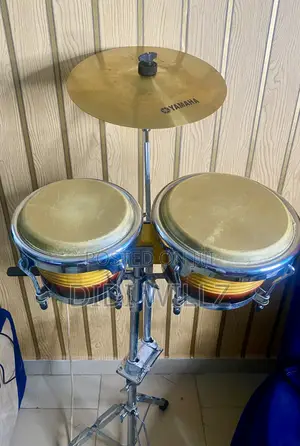 Complete Set of Bongo Drum With Cymbal for Sale