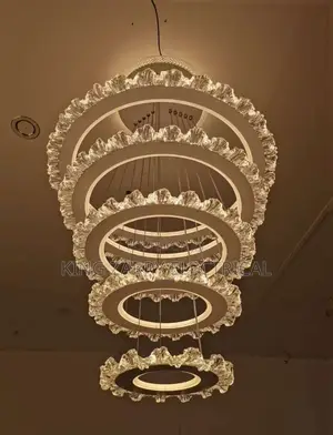 Generic 5-Tier Crystal Ripple LED Chandeliers