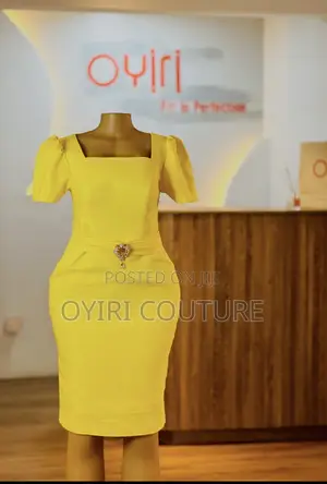 Classic Yellow Corporate Midi Dress