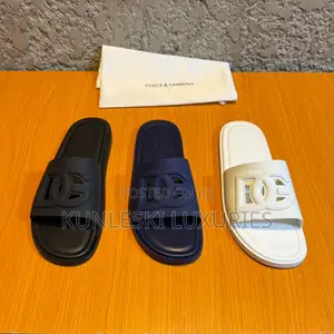Original Dolce Gabbana Luxury Leather Slippers