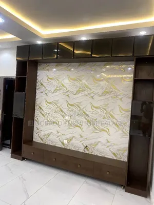 Television Console Stand With Attached Cabinet