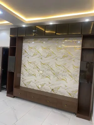 Television Console Stand With Attached Cabinet
